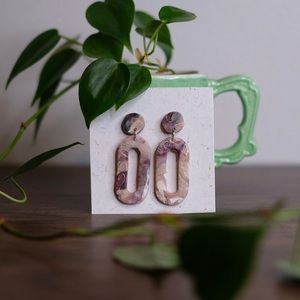 Handmade Stone Stud Earrings